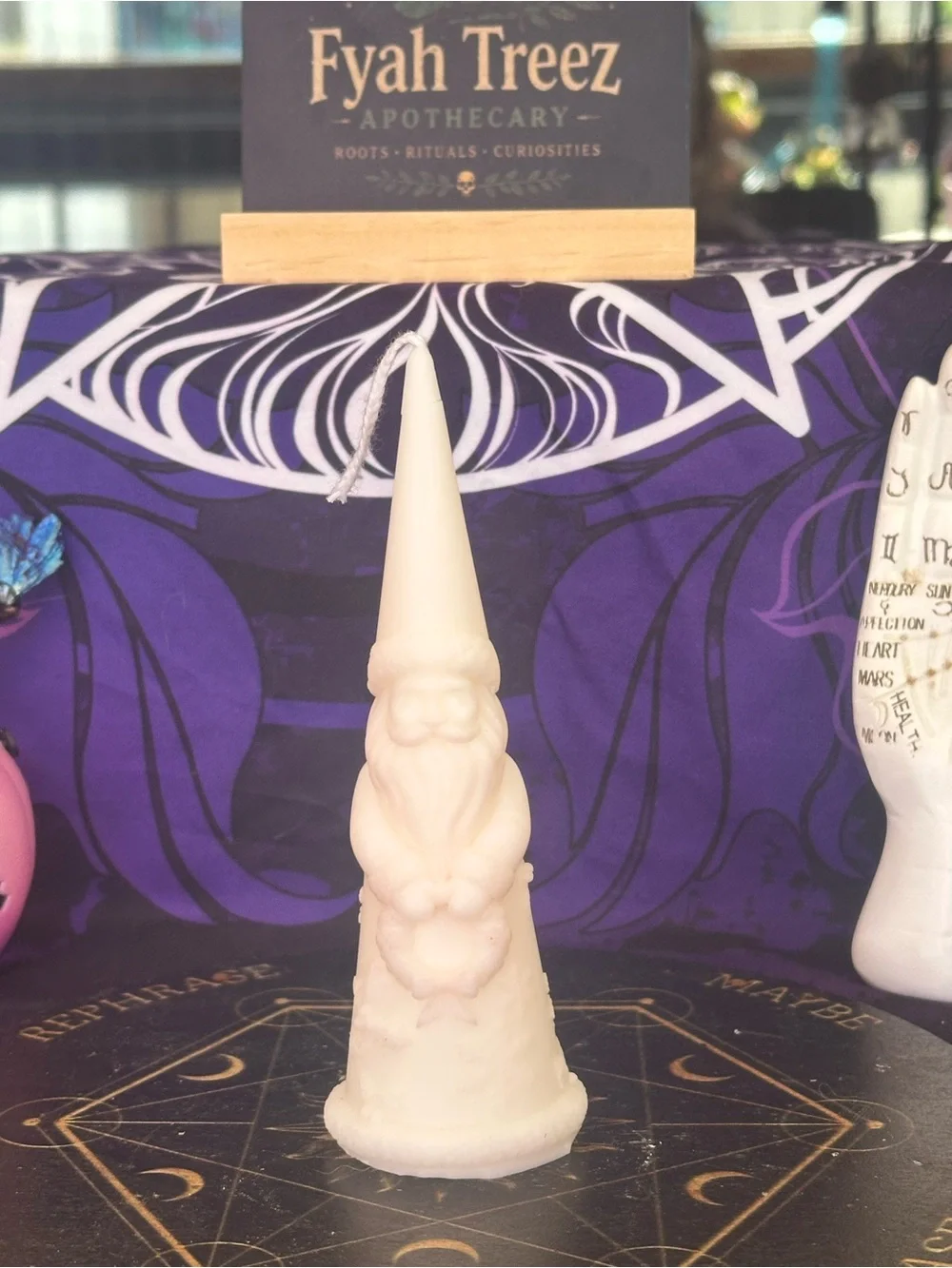 White Father Christmas Candle